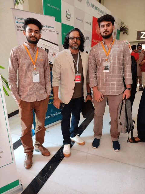 Junaid with GFX Mentor at Pakistan Freelance Fest