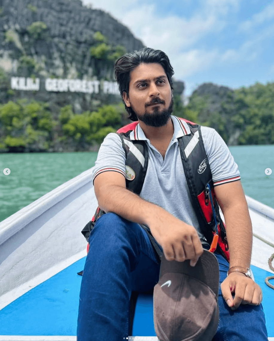 On a boat at Kilim Geoforest Park, Malaysia